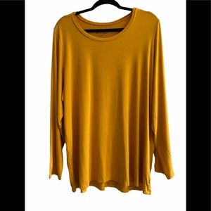 Torrid Womens Super Soft Knit Long Sleeve Shirt Mustard Gold SZ 3X Round neck
